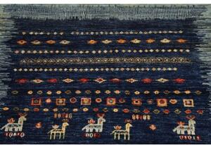 Tappeto Gabbeh Nova Figurativo Blu Multicolore 78x121 Cm