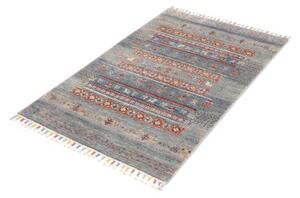 Tappeto Gabbeh Nova Geometrico Blu Cielo Rosso Mattone 80x119 Cm