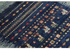 Tappeto Gabbeh Nova Figurativo Blu Multicolore 78x121 Cm