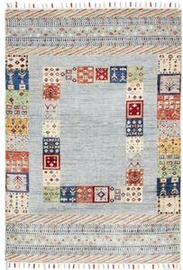 Tappeto Gabbeh Nova Geometrico Azzurro Multicolore 103x145 Cm