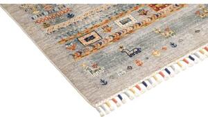 Tappeto Gabbeh Nova Geometrico Azzurro Beige 104x143 Cm
