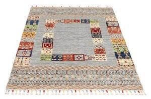 Tappeto Gabbeh Nova Geometrico Azzurro Multicolore 103x145 Cm