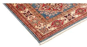 Tappeto Kazak Fine Stilizzato Blu Rosso Ruggine Corsia 79x407 Cm