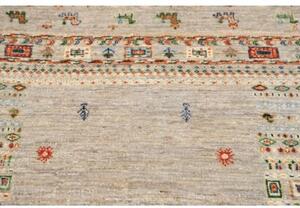 Tappeto Gabbeh Nova Figurativo Grigio Tortora Multicolore 82x193 Cm