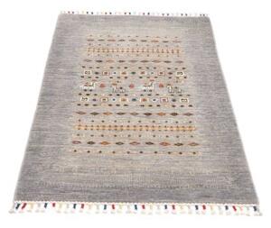 Tappeto Gabbeh Nova Figurativo Grigio Multicolore 78x127 Cm