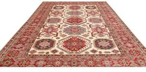 Tappeto Kazak Fine Geometrico Avorio Rosso 268x363 Cm