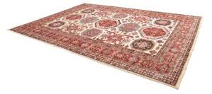 Tappeto Kazak Fine Geometrico Avorio Rosso 268x363 Cm