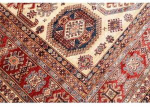 Tappeto Kazak Fine Geometrico Avorio Rosso 268x363 Cm