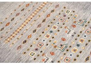 Tappeto Gabbeh Nova Figurativo Grigio Multicolore 78x127 Cm