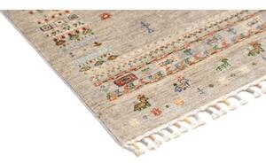 Tappeto Gabbeh Nova Figurativo Grigio Tortora Multicolore 82x193 Cm