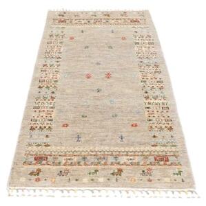 Tappeto Gabbeh Nova Figurativo Grigio Tortora Multicolore 82x193 Cm
