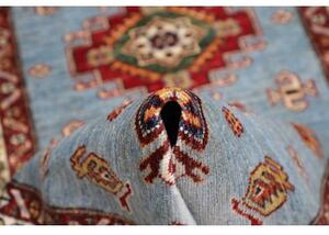 Tappeto Kazak Fine Stilizzato Azzurro Rosso Corsia 86x261 Cm