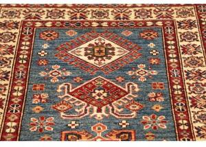 Tappeto Kazak Fine Stilizzato Blu Rosso Corsia 86x306 Cm