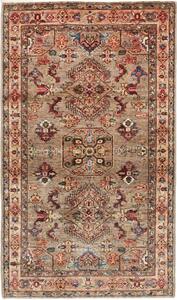 Tappeto Kazak Fine Stilizzato Marrone Tortora Rosso Mattone 87x152 Cm
