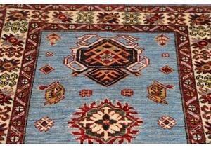 Tappeto Kazak Fine Stilizzato Azzurro Rosso Corsia 86x261 Cm