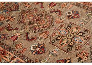 Tappeto Kazak Fine Stilizzato Marrone Tortora Rosso Mattone 87x152 Cm