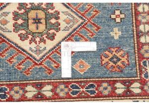 Tappeto Kazak Fine Stilizzato Blu Rosso Corsia 86x306 Cm