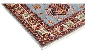 Tappeto Kazak Fine Stilizzato Azzurro Rosso Corsia 86x261 Cm