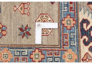 Tappeto Kazak Fine Geometrico Tortora Multicolore 122x190 Cm