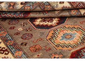 Tappeto Kazak Fine Geometrico Tortora Multicolore 122x190 Cm