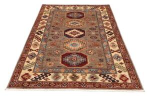 Tappeto Kazak Fine Geometrico Tortora Multicolore 122x190 Cm