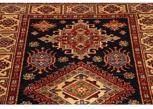 Tappeto Kazak Fine Stilizzato Blu Scuro Rosso Mattone 103x150 Cm