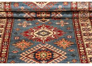 Tappeto Kazak Fine Stilizzato Blu Rosso Corsia 86x306 Cm