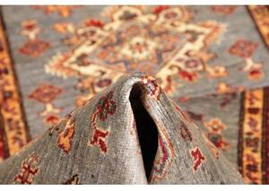 Tappeto Kazak Fine Geometrico Grigio Rosso Corsia 83x297 Cm