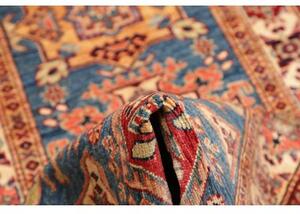 Tappeto Kazak Fine Stilizzato Blu Rosso Ruggine Corsia 79x407 Cm