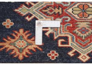 Tappeto Kazak Fine Stilizzato Blu Scuro Rosso Mattone 103x150 Cm