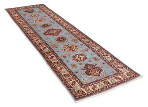 Tappeto Kazak Fine Stilizzato Azzurro Rosso Corsia 86x261 Cm