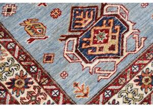 Tappeto Kazak Fine Stilizzato Azzurro Rosso Corsia 86x261 Cm