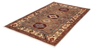 Tappeto Kazak Fine Geometrico Tortora Multicolore 122x190 Cm