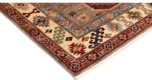 Tappeto Kazak Fine Geometrico Tortora Multicolore 122x190 Cm