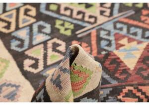 Tappeto Kilim Geometrico Nero Avorio 169x256 Cm