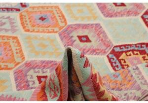 Tappeto Kilim Geometrico Rosa Azzurro 300x384 Cm