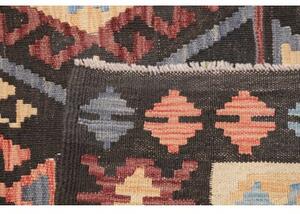 Tappeto Kilim Geometrico Nero Avorio 169x256 Cm