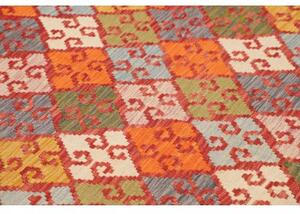 Tappeto Kilim Geometrico Rosso Arancione 176x250 Cm