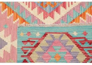 Tappeto Kilim Geometrico Rosa Azzurro 182x237 Cm