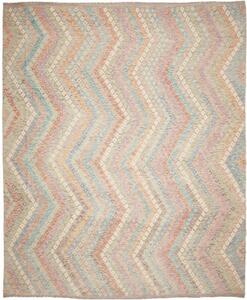 Tappeto Kilim Geometrico Beige Grigio 323x390 Cm