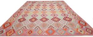 Tappeto Kilim Geometrico Rosa Azzurro 300x384 Cm