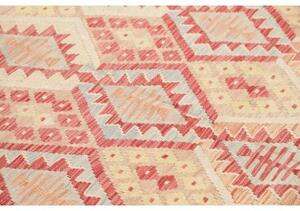 Tappeto Kilim Geometrico Rosso Avorio 179x235 Cm