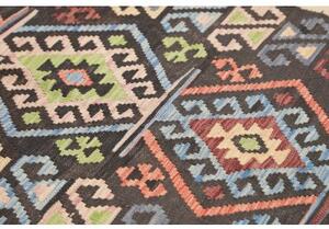 Tappeto Kilim Geometrico Nero Avorio 169x256 Cm