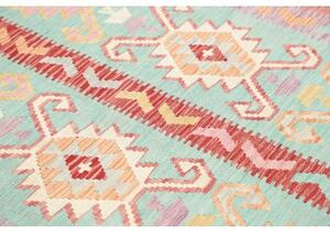 Tappeto Kilim Geometrico Turchese Rosa Antico 180x231 Cm