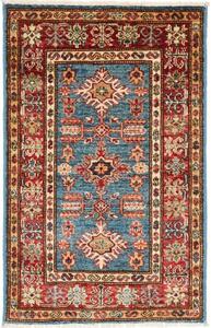 Tappeto Kazak Fine Geometrico Blu Rosso 60x95 Cm