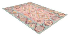 Tappeto Kilim Geometrico Rosa Azzurro 182x237 Cm