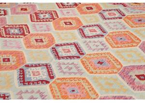 Tappeto Kilim Geometrico Rosa Azzurro 300x384 Cm