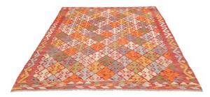 Tappeto Kilim Geometrico Rosso Arancione 176x250 Cm