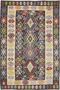 Tappeto Kilim Geometrico Nero Avorio 169x256 Cm