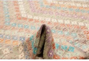 Tappeto Kilim Geometrico Beige Grigio 323x390 Cm